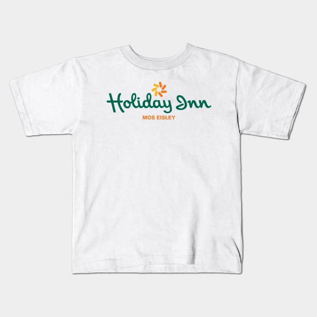 Holiday Inn Mos Eisley Kids T-Shirt by MindsparkCreative